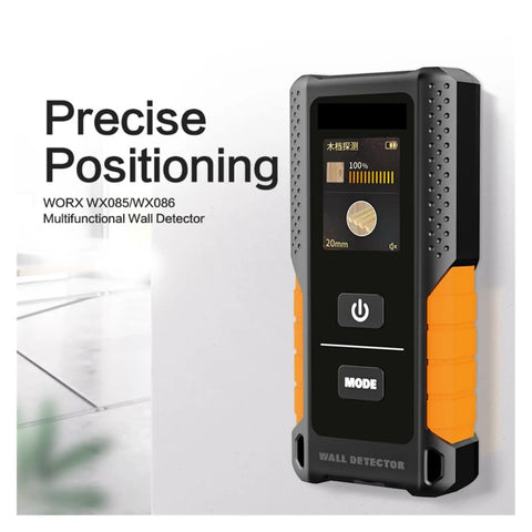 Straight Up 3 In 1 Wall Scanner Featuring Knockout Range And Bright Color Screen For Tracking Wooden Studs Copper Pipes And Live Wires Using Clear Voice Prompts And Reliable Battery Backup For Nailed Renovations displayed against a modern background.