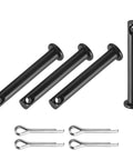 4-Pack M5x35mm Black Single-Hole Clevis Pins For Quick, Hassle-Free Assembly And Disassembly - Built For Farm, Aviation, Construction, Rigging, Furniture, And Mechanical Linkages, with split pins