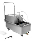 Heavy Duty Commercial Deep Fryer Oil Filter Machine 55L Capacity With Powerful 550W Motor And Fast 32 Liter Per Minute Flow Rate Stainless Steel Build for food service.