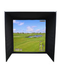 Indoor Golf Simulator Enclosure For Home Practice And Training Complete At Home Golf Setup Kit in room