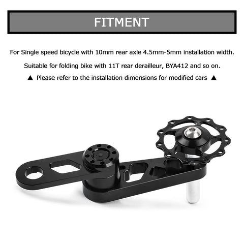 Single Speed Bike Chain Tensioner And Guide With Derailleur Hanger, Premium Aluminum Alloy Chain Stabilizer for 10mm Rear Axle