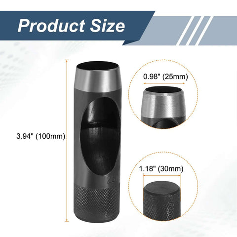 Leather Hole Punch 25mm Hollow Round Puncher Cutter Carbon Steel Pro Grade Tool For Belts Watch Bands Gaskets DIY Craft