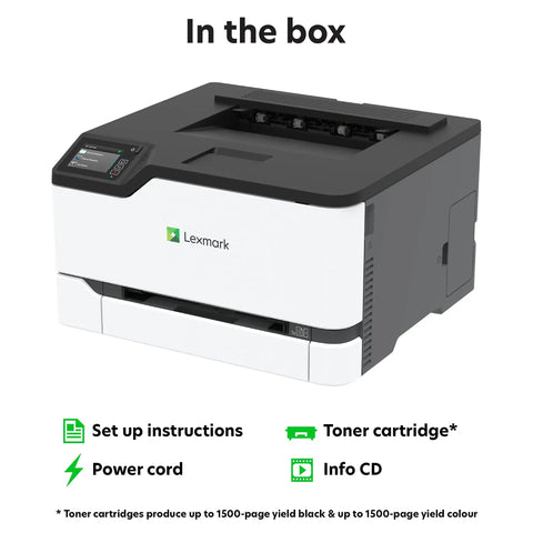 Slick Wireless Color Laser Printer Plus Buttery Smooth Touchscreen Compact Office Workhorse with accessories and instructions in the box.