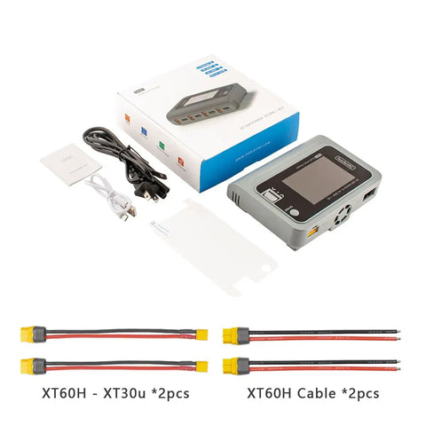 Four Port RC Battery Charger With 4X50W Output For LiPo 1 To 4S, AC DC Smart Balance Charger, adapters and cables included