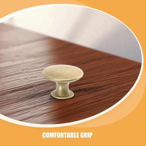 6pc Vintage Round Cabinet Knobs Gold Antique Finish With DIY Friendly Easy Install Drawer Pulls For Cabinets, Doors, Wardrobe Universal Fit Durable Kitchen Furniture Hardware