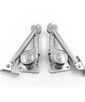 Two Pack Hydraulic Soft Close Cabinet Hinges For Overhead Lift Up Doors With Flap Stay, Durable Steel Construction