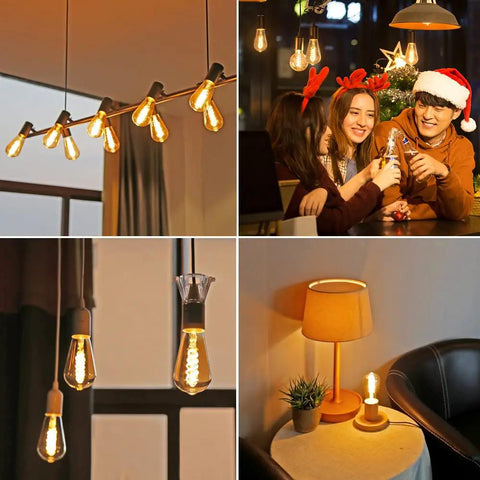 Six Pack G25 LED Globe Edison Bulbs Dimmable Filament Style E26 Base 6W Equal 60W Neutral White 4000K Glass Edison Look