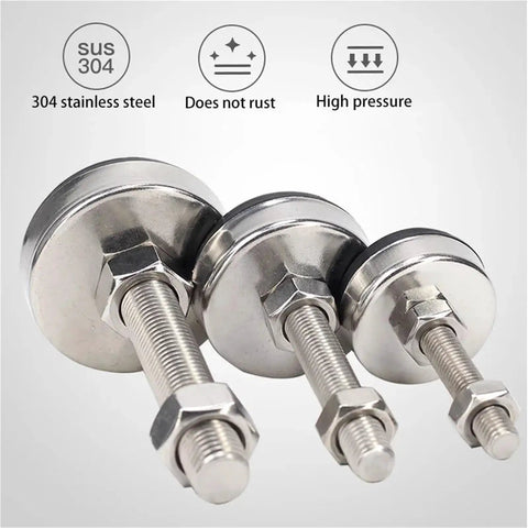 Stainless Steel Adjustable Lathe Leg Leveling Feet With Threaded Body No Wobble Precision Height Tuning Swivel Base 10 Pack