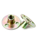 Heavy Duty 3/8-16 Round Base T Nuts 12 Piece Set Carbon Steel Insert Plate Nuts for secure furniture builds.