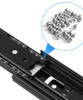 8 Pairs 6 Inch Black Soft Close Drawer Slides With Ball Bearing Full Extension Heavy Duty Quiet Hardware For Keyboard Trays Tables Drawers Shelves Nightstands And More.