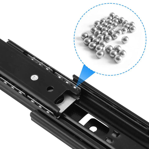8 Pairs 6 Inch Black Soft Close Drawer Slides With Ball Bearing Full Extension Heavy Duty Quiet Hardware For Keyboard Trays Tables Drawers Shelves Nightstands And More.