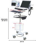 Top Shelf Mobile Rolling Desk Workstation Featuring Adjustable Laptop Stand And Smooth Riding Wheels For Ultimate Grab And Go Clinical Tech Hustle Setup with adjustable height.