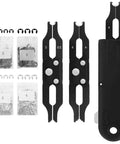 3mm And 4mm E Clips Assortment Kit With Pro Grade Ergonomic Installation And Removal Tool Includes 400 Clips And 100 Silver And 100 Black For Each Size Plus 2 Interchangeable Blades For DIY Auto Projects black tool and clip bags