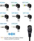 Image of 8 swappable tips for All In One 12W Universal AC DC Adapter With Eight Swappable Tips Power Supply From 3V To 12V 1.2A Max Plug And Play Charger For Small Electronics Like Cameras Routers Toys And More.