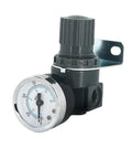 Compact FRL Unit For Pneumatic Air Systems With One Quarter Inch BSP Thread Pressure Regulator And Reduction Valve AR2000 Black