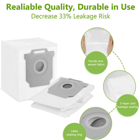12 Pack Replacement Vacuum Bags For Roomba I Series J And S Series Models Compatible With I1 I1 Plus I3 I3 Plus I4 I4 Plus