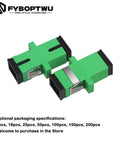 100 Pack SC To SC Fiber Optic Adapters Singlemode APC Simplex, ceramic ferrule, ultra low insertion loss, two adapters side view