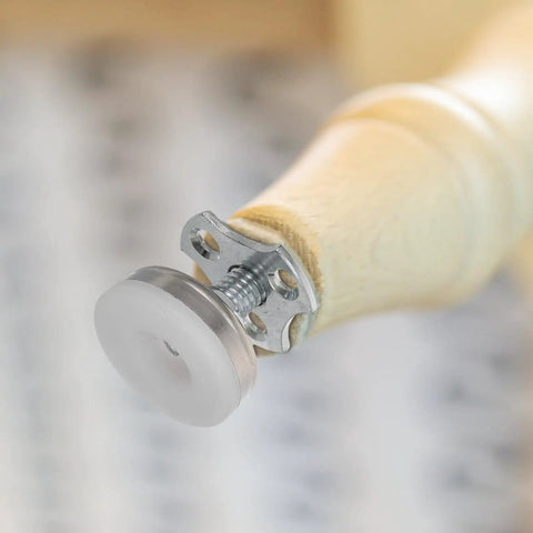 Close-up of Adjustable Furniture Leg Levelers Set 3/8-16 Threaded showing leg, thread, and polypropylene foot pad for stability.