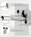 Close-up of 9.6Ft Top Mount Sliding Barn Door Hardware Kit in Satin Brushed Stainless Steel, showing rollers and track details.