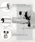Close-up of the 7-Foot Sliding Barn Door Hardware Kit With Top Mount Stainless Steel Track for Double Wood Doors, highlighting rollers.