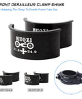Front Derailleur Clamp Shim Spacer Kit For MTB And Road Bikes Easy Install With Multiple Size Options shown close-up
