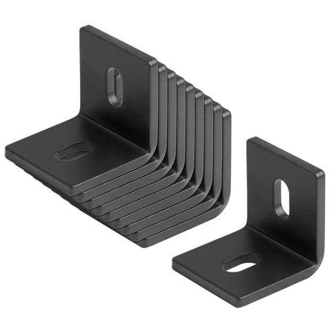Heavy Duty Beefy L Brackets Set Of 10 2 Inch By 1.875 Inch Slotted Corner Braces Fit Three Eighths Inch Bolts Max Load 400 Lbs Each