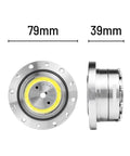 Front and side view of CSF-17-II Strain Wave Gear Reducer for automation robots, 79mm diameter, showcasing zero backlash precision.