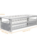 Premium Aluminum Test Tube Rack Stand For Lab Safety Small Test Tubes Metal Holder in a sturdy design 8.54x3.46x2.44 inches.
