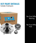 Front Wheel Bearing And Hub Assembly Kit For 2001-2003 Mazda Protege MP3 ES Protege5 MazdaSpeed Easy Install Direct Fit