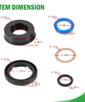 Premium Floor Jack Seal Replacement Kit For 1.5 Ton 328.12002 And 328.12001, item dimensions of seals and O rings shown