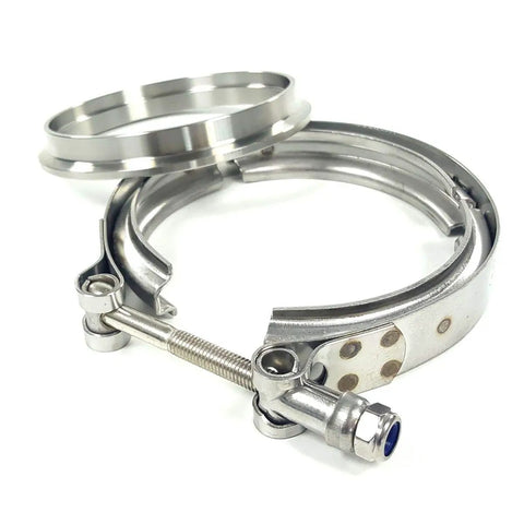 4 Inch Exhaust V Band Clamp Kit For S400 S400SXE S475 S480 T4 Turbo Systems CNC Machined 304 Stainless Flanges 4.62 Inch Flat Face OD