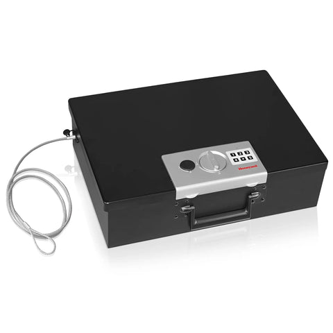 Hideable Money Safe Box With Carry Handle Fire Resistant Home Safe For Cash Jewelry And Documents Sturdy Steel Security Box With Digital Lock Portable Metal Safe For Personal Items Black