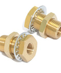Beefy Brass Bulkhead Fittings 1/4 NPT Female To 1/4 NPT Female Straight Connector, 1.5 Inch Length, 2 Pack
