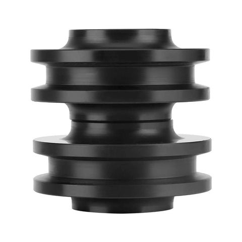 Door Pulley Roller Two Pack Sliding Barn Door Wheels With U Shape Easy Install Pro Grade Zinc Alloy And Nylon Construction Slick Silent Glide Durable Hardware For Residential Barn And Interior Doors, black wheel close-up