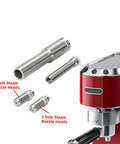 Metal Espresso Nozzle Upgrade For Home Baristas And Coffee Lovers, Durable Machined Component With Precision Drilled Apertures For Ultra Consistent Flow, Easy Installation, Pro Style Output And Long Lasting Reliability. 1- and 3-hole steam nozzle heads, stainless steel, for EC685
