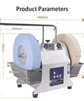 Slick 10 Inch Water Cooled Wet Grinding Machine With Dual Variable Speed Stones for precision tool sharpening showing dimensions.