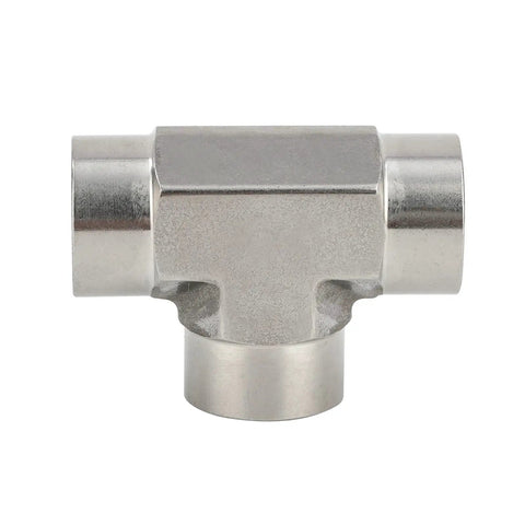 Forged 304 Stainless Steel Pipe Tee Fitting Three Way NPT Female to FNPT to NPT Female Ends Heavy Duty