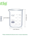 12 Piece Glass Beaker Set 200ml Each With Spout Dual Scale Printed Graduation Heavy Duty Lab Glassware For Home Lab And Classroom