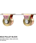 2 Pack Beefy Heavy-Duty Steel Pulley Block For Sliding Doors With V-Groove Wheel Track Wheels, side view on cable
