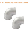 2 Pack 1 Inch NPT Female To Female 90 Degree Elbow Fittings In 304 Stainless Steel Includes Pipe Tape For Garden Marine Plumbing And Industrial Use Built For Home Projects