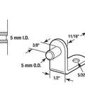 Diagram showing dimensions of 5mm Steel Nickel Plated Shelf Support Pegs 8 Pack For Cabinets And Bookcases Sturdy Durable Shelf Pins