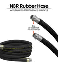 Anti Static Fuel Transfer Hose 12 Feet Long 1 Inch ID With 1 Inch NPT Male Ends Nitrile Construction