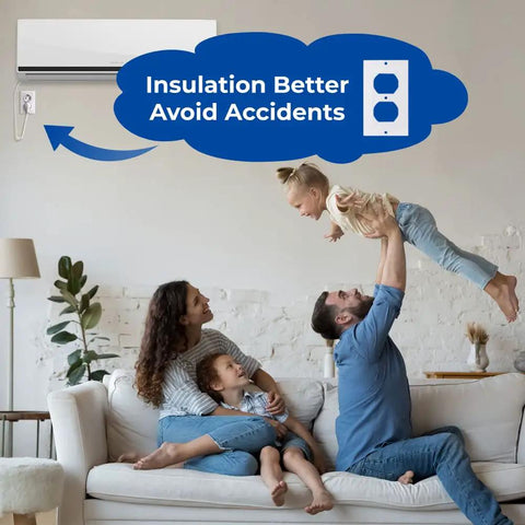 Family enjoying cozy time on sofa with insulated wall, highlighting Sturdy Eva Foam Wall Gaskets Standard Switch Plates Draft Stoppers.