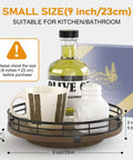 Round Walnut Wood Go To Lazy Susan Turntable Organizer For Cabinet And Countertop with small size specification