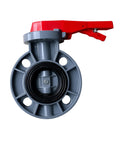 Heavy Duty Six Inch Cpvc Butterfly Valve With Lever Handle And Ansi Certified Assembly Featuring Rock Solid Epdm Seal front view showing actuator.