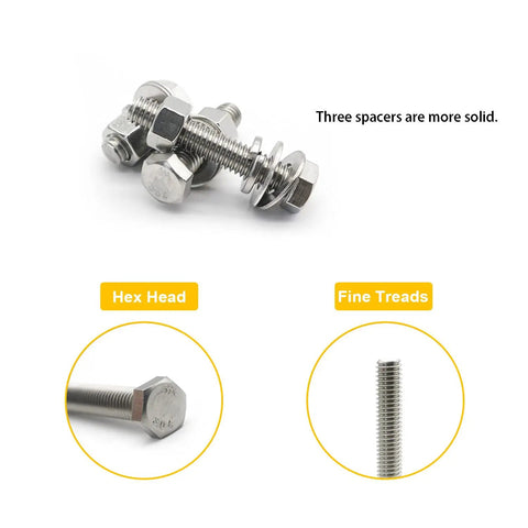 All In One Heavy Duty 48Pcs M10 Stainless Steel Hex Bolts Nut Washer Kit With Storage Case 304 Grade hex heads and fine threads