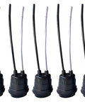 Black Pigtail Temporary Light Socket Set Box Of 50 With 14 AWG Leads And Weatherproof Gaskets For Bulbs Premium Copper Medium Base