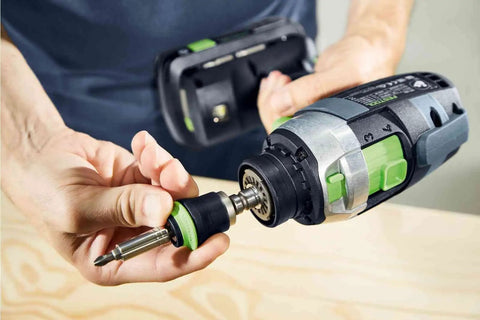 Centrotec BH 60 Impact Bit Holder with Magnetic Retention used with drill for hard-to-reach areas