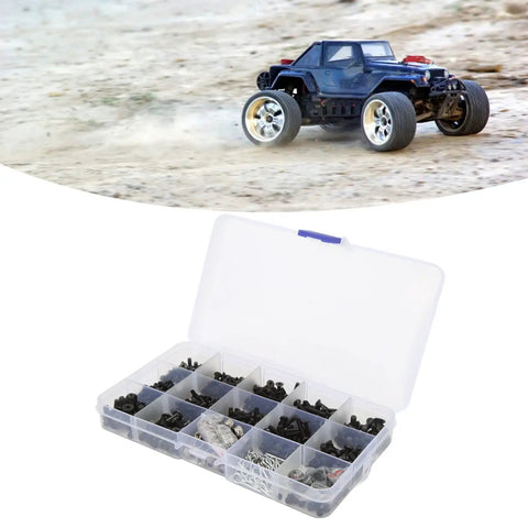 522Pcs RC Screw Kit Stainless Steel Universal Fastener Hardware Set For Beefy Heavy Duty RC Cars And Trucks Repair And Maintenance Upgrade Comes With Flat Head And Round Head Screws Nuts And More, organized case