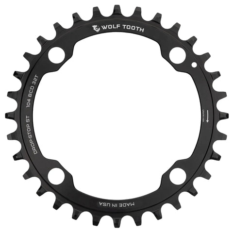 104 BCD 36 Tooth Mountain Bike Chainring For Shimano 12 Speed Hyperglide Plus Drop Stop ST, spider mount, aluminum, USA made